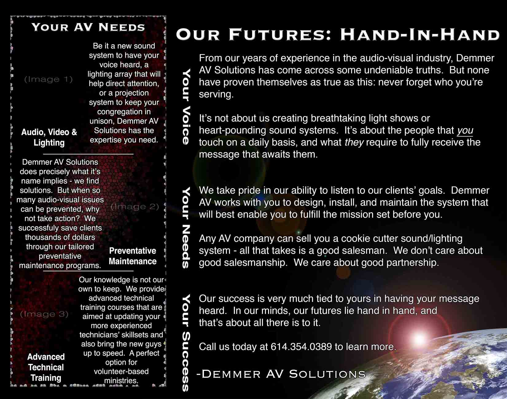www.DemmerAV.com | Demmer Audio Video Solutions | Tri-Fold Brochure